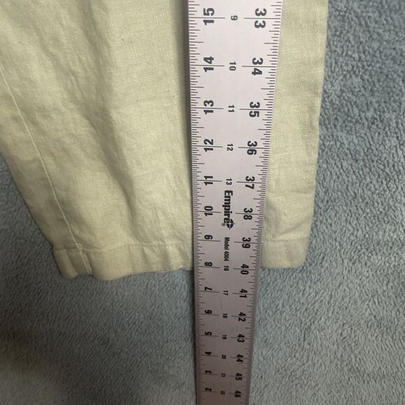 Outfit JPR Pants Womens Medium Green 100% Linen Elastic Waist‎ Pockets Vacation - Picture 5 of 10